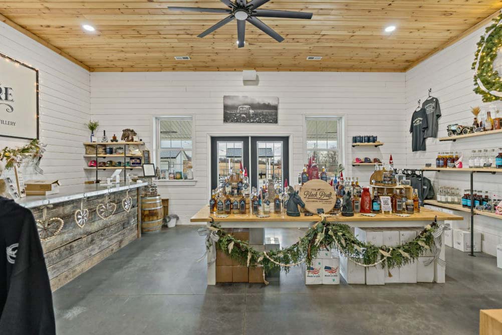 Internal view of the general store at Black Draft Distillery